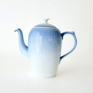 Vintage B&G Coffee Pot Ballerina Coastal Blue Ombre Bing & Grondahl Denmark